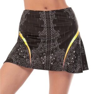 Lucky in Love Long Paisley Tennis/Pickleball/Golf skirt with built in shorts